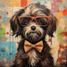 Shitzu Dog With Glasses Sign Funny Animal Wall Art Dco - 01361 For Wreath 10X10’ Metal