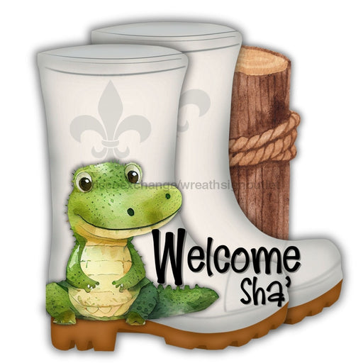 Shrimp Boots Door Hanger Alligator Welcome Sha Wood Sign Decoe-W-903662 22