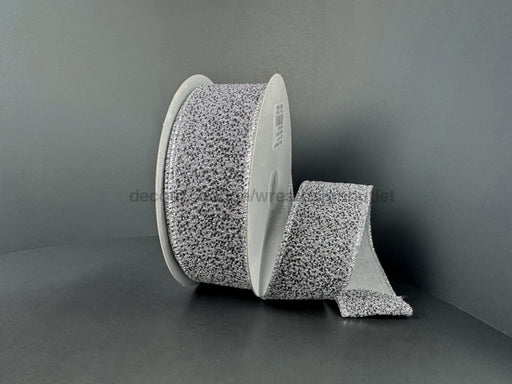 Silver-Black Fuzzy Metallic 1.5’’X10Y 73566-09-51 Ribbon
