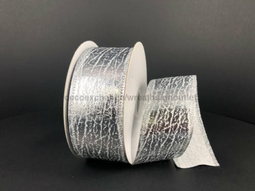 Silver Crackle Lame 1.5’X10Y 75206-09-16 Ribbon