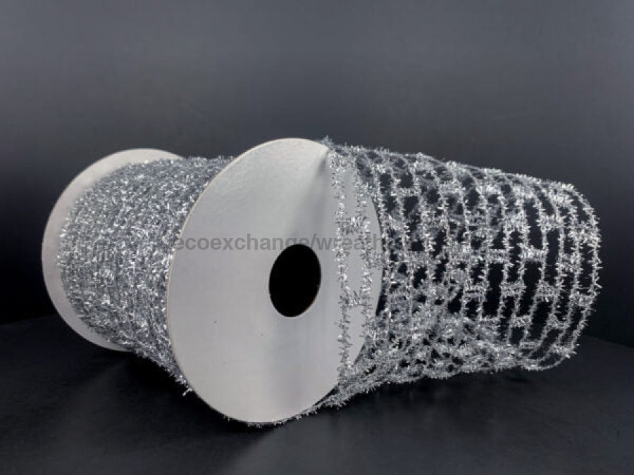 Slv Spkl Expndable Tinsel 4’X10Y 77315-04-42 Ribbon