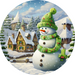 Snowman, MB-00003, Sign For Wreath, 10" Metal Sign