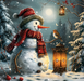 Snowman Sign, DCO-102550, Sign For Wreath, 10x10in Metal Sign