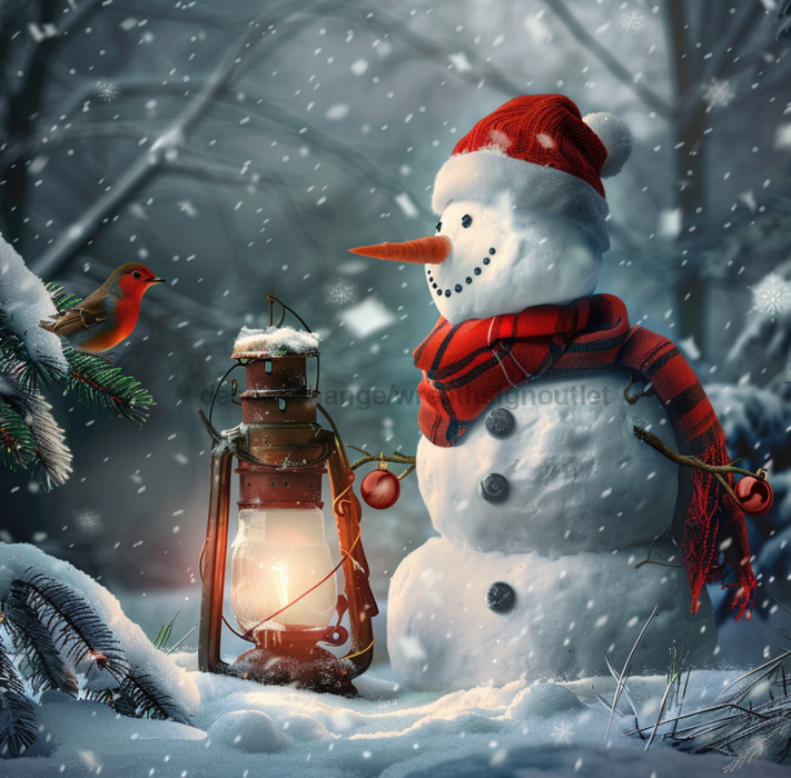 Snowman Sign, DCO-102553, Sign For Wreath, 10x10in Metal Sign