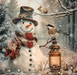 Snowman Sign, DCO-102577, Sign For Wreath, 10x10in Metal Sign