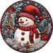 Snowman Sign, Winter Sign, DECOE-4822, 10" Metal Round - DecoExchange®