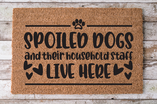 Spoiled Dog Lives Here - Dog Door Mat - 30x18" Coir Door Mat - DECOE-CM-033 - DecoExchange