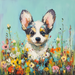 Spring Dog Sign, DCO-13373, Sign For Wreath, 10x10" Metal Sign