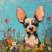 Spring Dog Sign, DCO-13381, Sign For Wreath, 10x10" Metal Sign