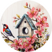 Spring Door Hanger Bird House Sign Dco-00908-Dh For Wreath 18 Round