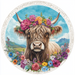Spring Highland Cow Sign, DCO-13339, Sign For Wreath, 10" Metal Sign