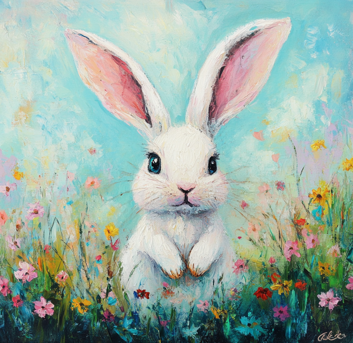 Spring Rabbit Sign, DCO-13411, Sign For Wreath, 10x10" Metal Sign