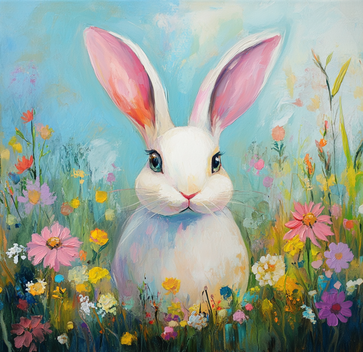 Spring Rabbit Sign, DCO-13413, Sign For Wreath, 10x10" Metal Sign