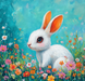 Spring Rabbit Sign, DCO-13414, Sign For Wreath, 10x10" Metal Sign