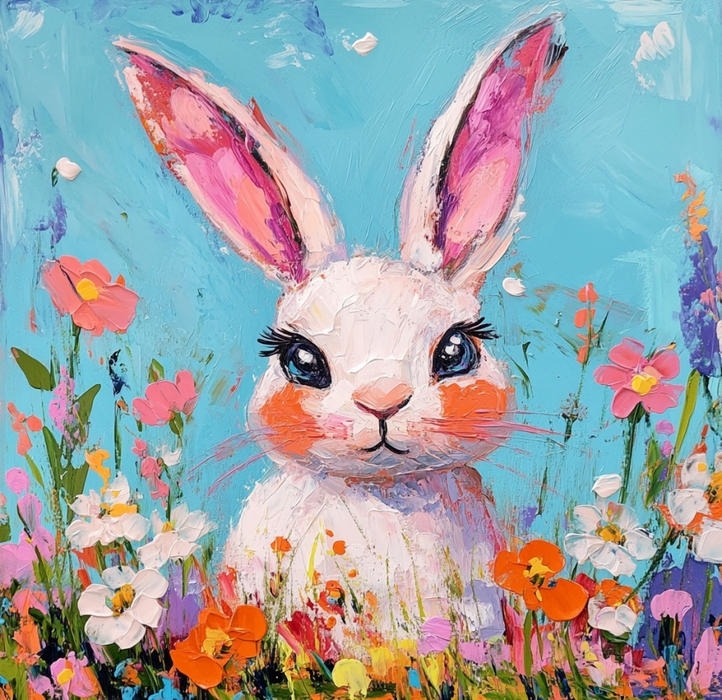 Spring Rabbit Sign, DCO-13416, Sign For Wreath, 10x10" Metal Sign