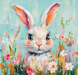 Spring Rabbit Sign, DCO-13417, Sign For Wreath, 10x10" Metal Sign