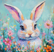 Spring Rabbit Sign, DCO-13418, Sign For Wreath, 10x10" Metal Sign