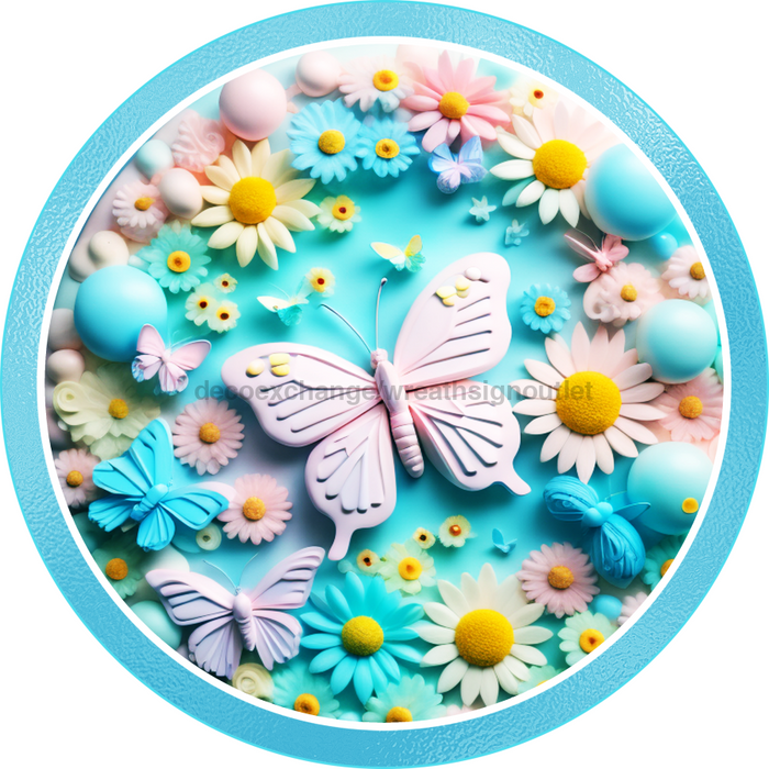 Spring Sign Butterfly Decoe-5204 10’ Metal Round
