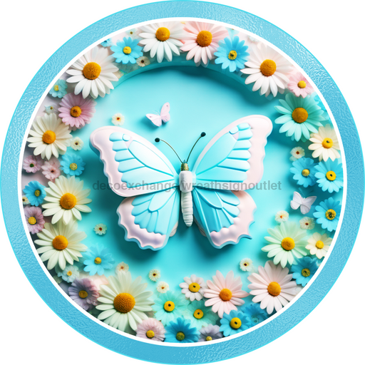 Spring Sign Butterfly Decoe-5205 10’ Metal Round