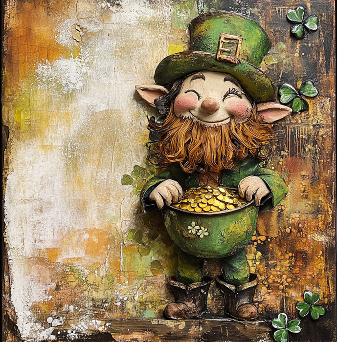 St Patricks Day Sign, Leprechan Sign, DCO-02325, Sign For Wreath, 10x10 Metal Sign