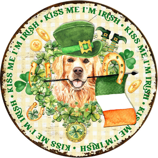 St Patricks Day Sign Rustic Decoe-4780 10 Metal Round