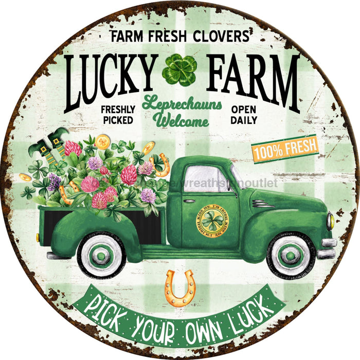 St Patricks Day Sign Rustic Decoe-4781 10 Metal Round