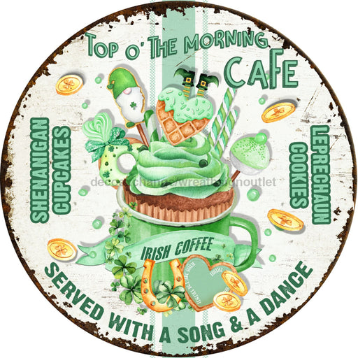 St Patricks Day Sign Rustic Decoe-4782 10 Metal Round