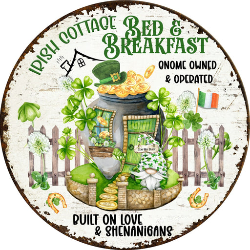 St Patricks Day Sign Rustic Decoe-4783 10 Metal Round