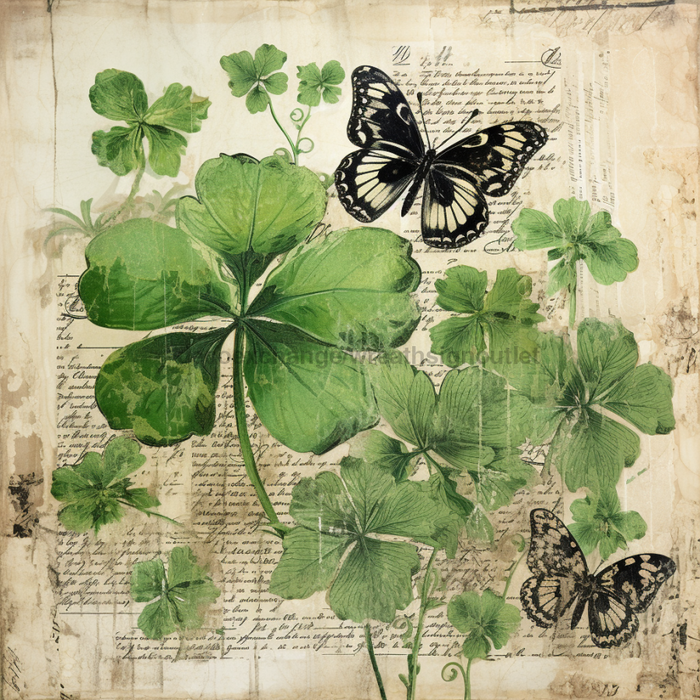 St Patricks Day Sign Vintage Oaw-0019 For Wreath 10X10 Metal