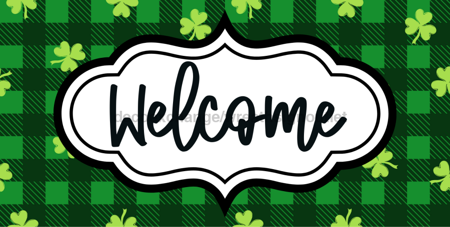 St Patricks Day Welcome Sign Dco-00717 For Wreath 6X12 Metal