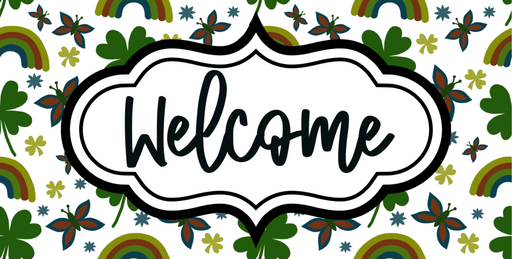 St Patricks Day Welcome Sign Dco-00718 For Wreath 6X12 Metal