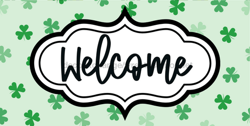 St Patricks Day Welcome Sign Dco-00719 For Wreath 6X12 Metal