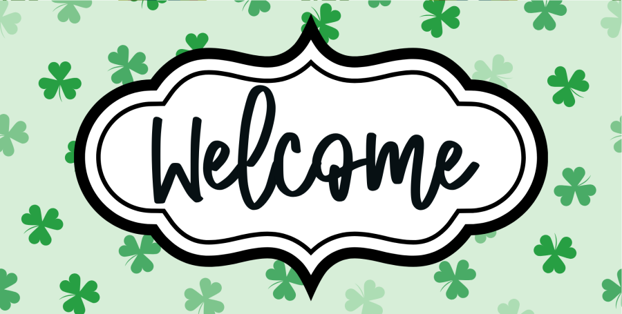 St Patricks Day Welcome Sign Dco-00719 For Wreath 6X12 Metal