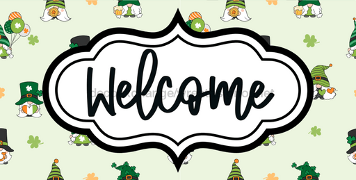 St Patricks Day Welcome Sign Dco-00720 For Wreath 6X12 Metal