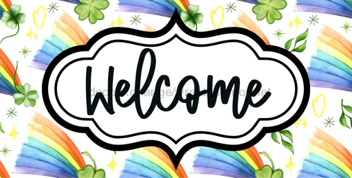 St Patricks Day Welcome Sign Dco-00726 For Wreath 6X12 Metal