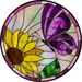 Stained Glass Sign, Butterfly Sign, DECOE-4038-DH, 18 Wood Round