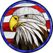 Stained Glass Sign, Eagle Sign, Patriotic Sign, DECOE-4050, 10" Metal Round
