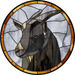 Stained Glass Sign, Farmhouse Sign, Goat Sign, DECOE-4037, 10" Metal Round