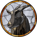 Stained Glass Sign, Farmhouse Sign, Goat Sign, VINYL-DECOE-4037, 10" Vinyl Decal Round