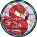 Stained Glass Sign, Flamingo Sign, DECOE-4042, 10" Metal Round