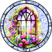 Stained Glass Sign Florals Decoe-5211 10’ Metal Round