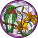 Stained Glass Sign, Hummingbird Sign, DECOE-4051-DH, 18 Wood Round