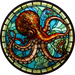 Stained Glass Sign Octopus Decoe-5212 10’ Metal Round