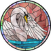 Stained Glass Sign, Swan Sign, VINYL-DECOE-4039, 10" Vinyl Decal Round