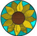 Stained Glass Sunflower Sign, DECOE-5283-D, Sign For Wreath, 10" Wood Sign