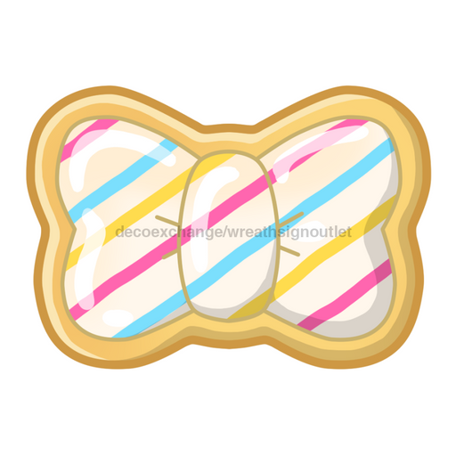 Sugar Cookie Door Hanger Bow Decoe-W-903749-Dh 22’ Wood