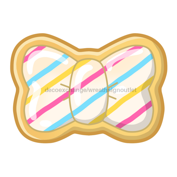 Sugar Cookie Door Hanger Bow Decoe-W-903749-Dh 22’ Wood
