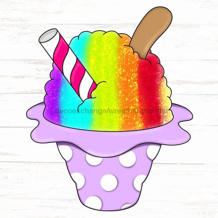 Summer Snow Ball Cone Wood Sign Cr-W-131-Dh 22 Door Hanger