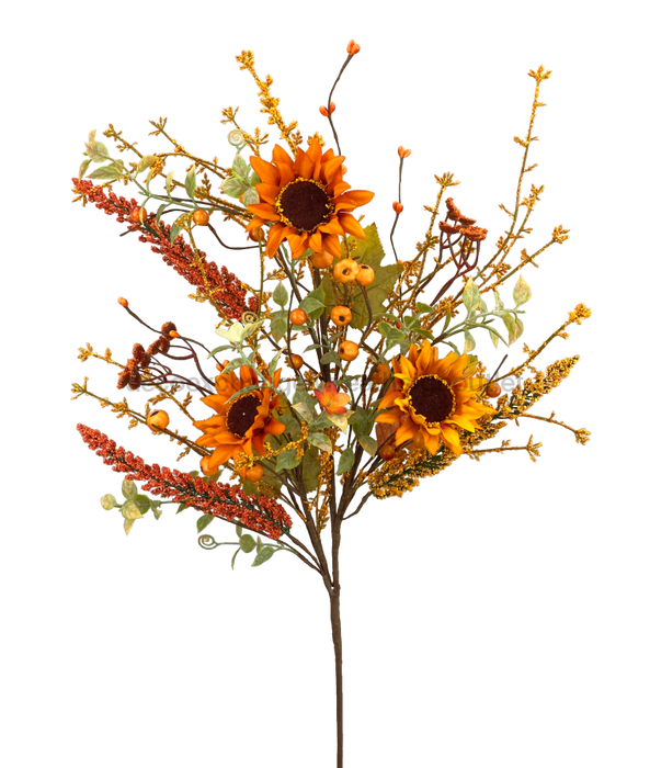 Sunflower Berry Spray 28" 56746OR - DecoExchange®