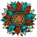 Sunflower, Cow Print Flower, Animal Print Flower, Turquoise Flower, wood sign, DECOE-W-080 - DecoExchange®